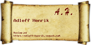 Adleff Henrik névjegykártya