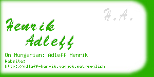 henrik adleff business card